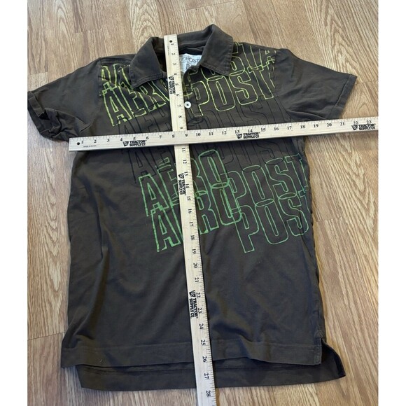 Aeropostale Brown And Green Polo Short Men’s Size Small 100% Cotton - Picture 5 of 5